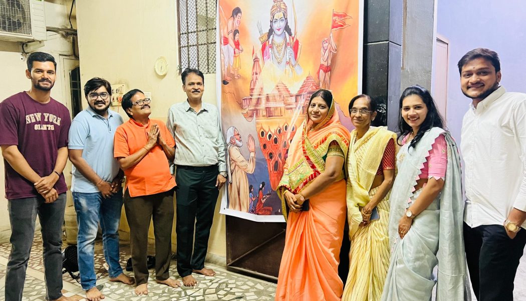 दीप प्रज्वलित कर प्रभु राम के प्राण प्रतिष्ठा दिवस को श्रद्धा पूर्वक मनाया
